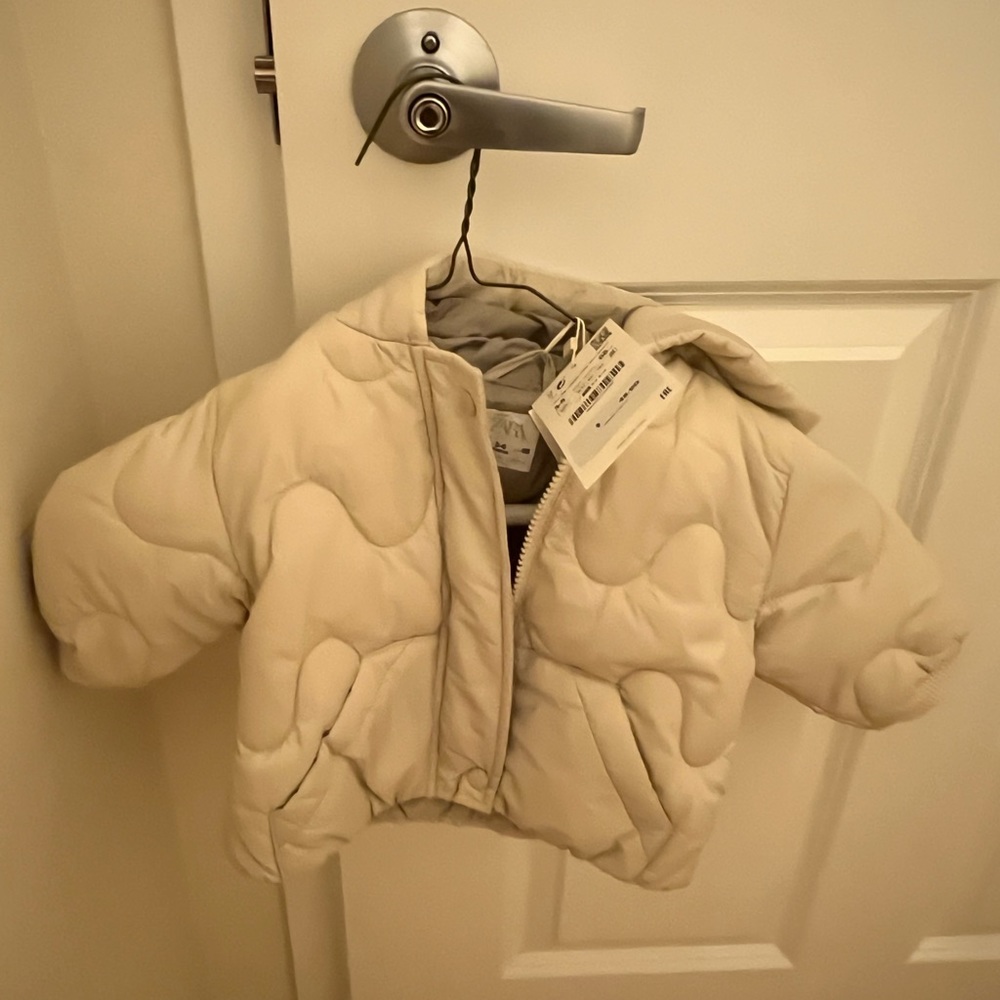 NWT quilted light pink Zara puffer jacket 3- 6 months
